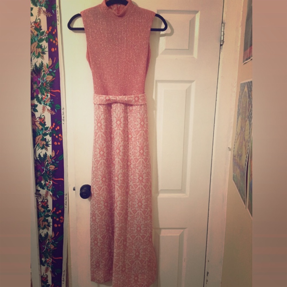 Vintage 60s Pink Maxi Dress